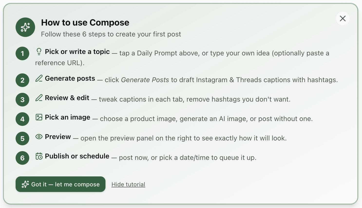 Seed & Berri Social Media Content OS: how to use Compose to generate, review, and schedule a week of posts